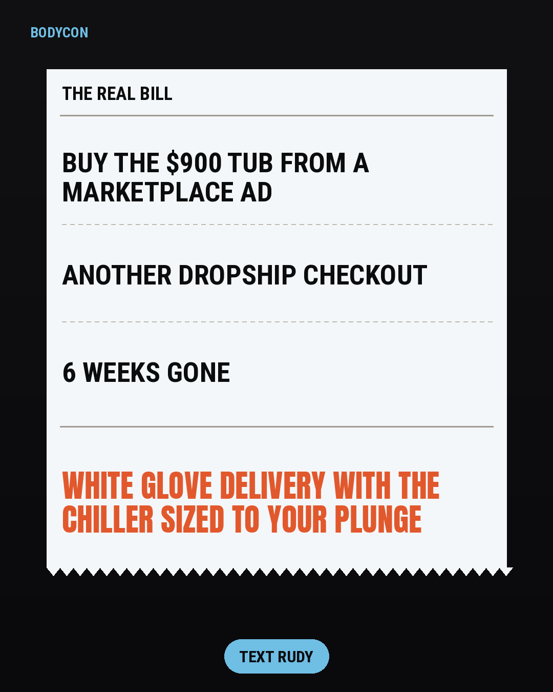 High-ticket ecom, most-aware buyer. THE RECEIPT  78.1.