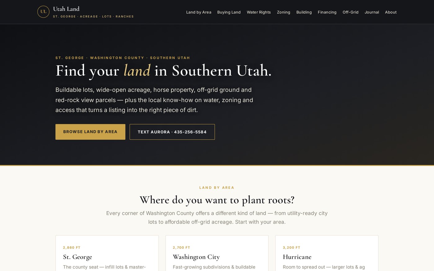 utahland.biz — land & lots across Washington County